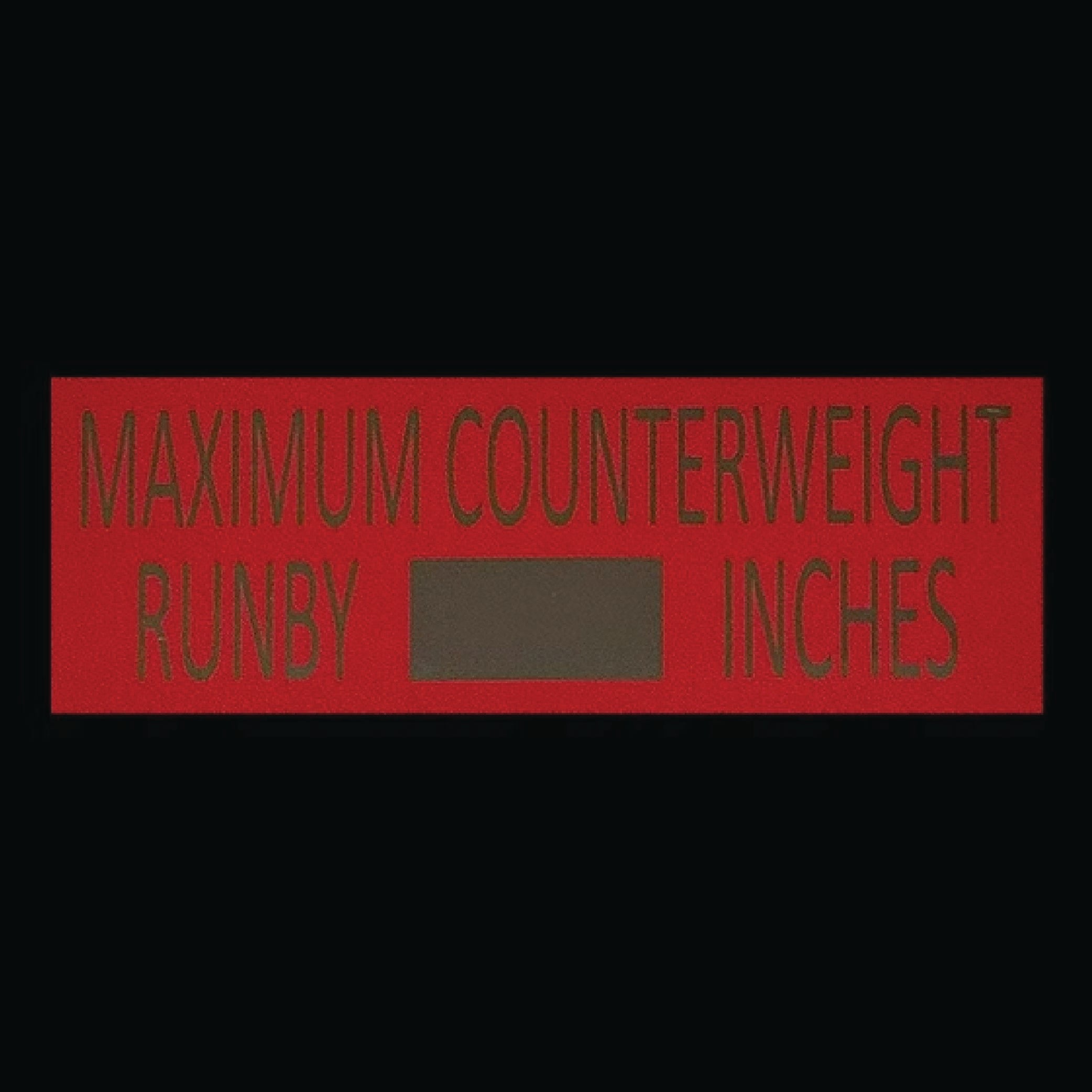 Maximum Counter Weight Run By
